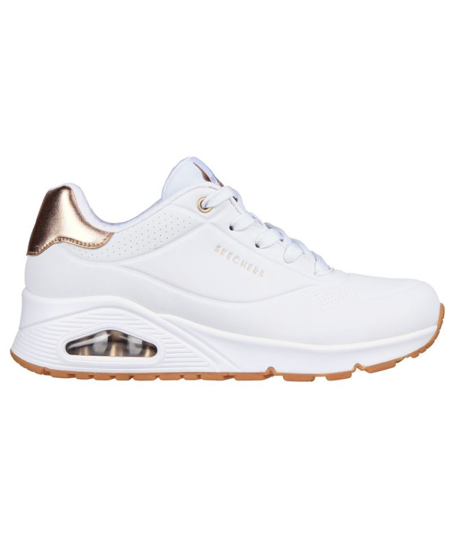 ChaussuresSkechers Uno - Golden Air Femme Blanc Durabuck/Mesh Trim