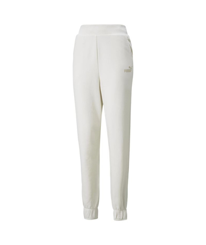 Pantalons Puma Ess+ Embroidery High White Femme