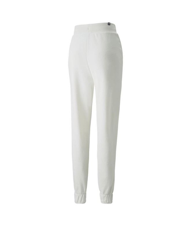 Pantalones Puma Ess+ Embroidery High Blanco Mujer