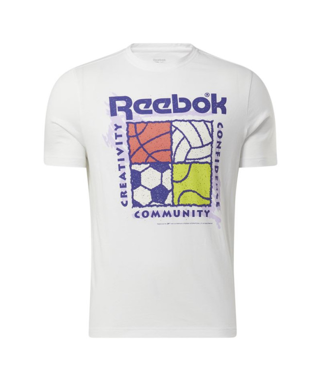 Camiseta Reebok GS Centro REC SS Homem Branco