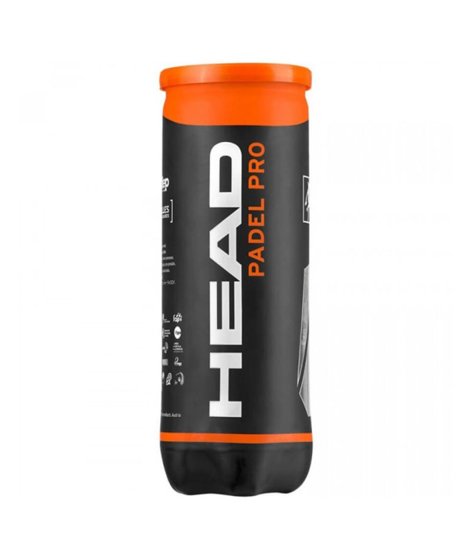 3 bolas de estanho Head Padel Pro - 6DZ