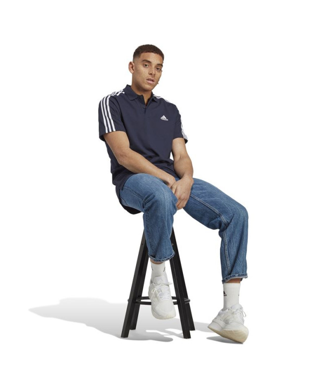 Polo adidas 3 Stripes Homem Preto