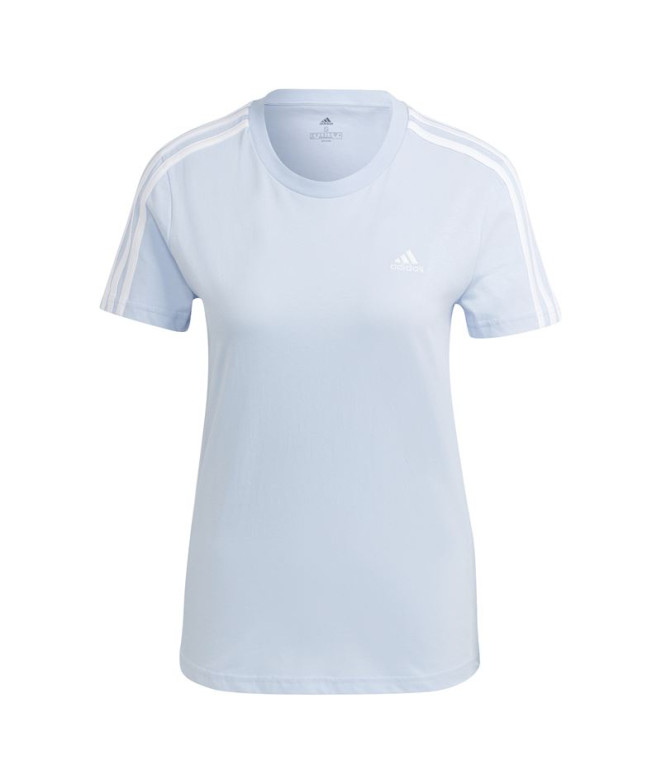 Camiseta adidas 3S T Azul Mujer