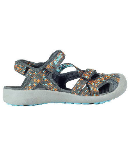 Mountain Sandals Hi-Tec Munda Charcoal-Red Orange-Blue...