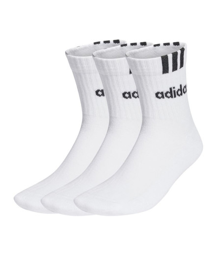Chaussettes adidas 3 Stripes Linear 3P White