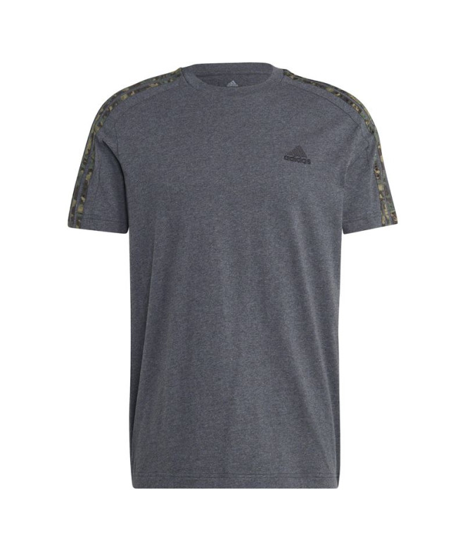 T-Shirt adidas Essentials Single 3 Stripes Man Grey