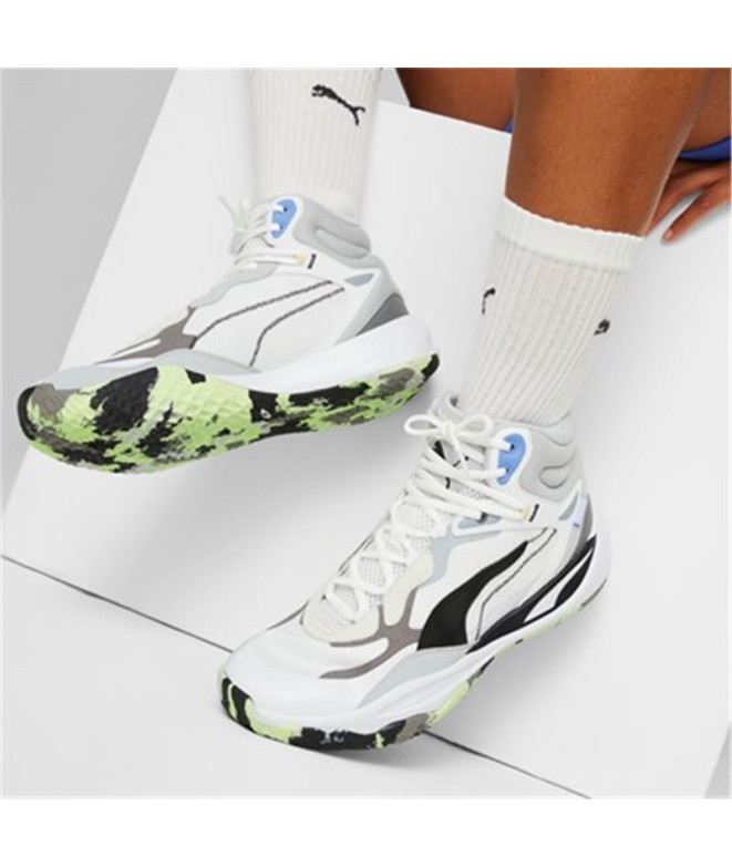 Puma Playmaker Pro Mid Mid White Basketball Shoes