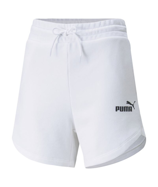 Puma Essentials 5" High Waist Shorts Blanc
