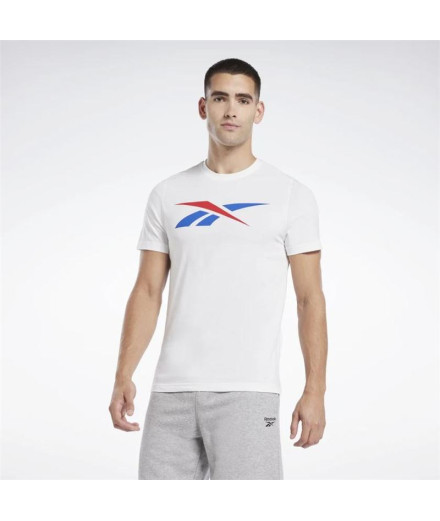 Camiseta Reebok Homem Série gráfica Vetor Branco 2