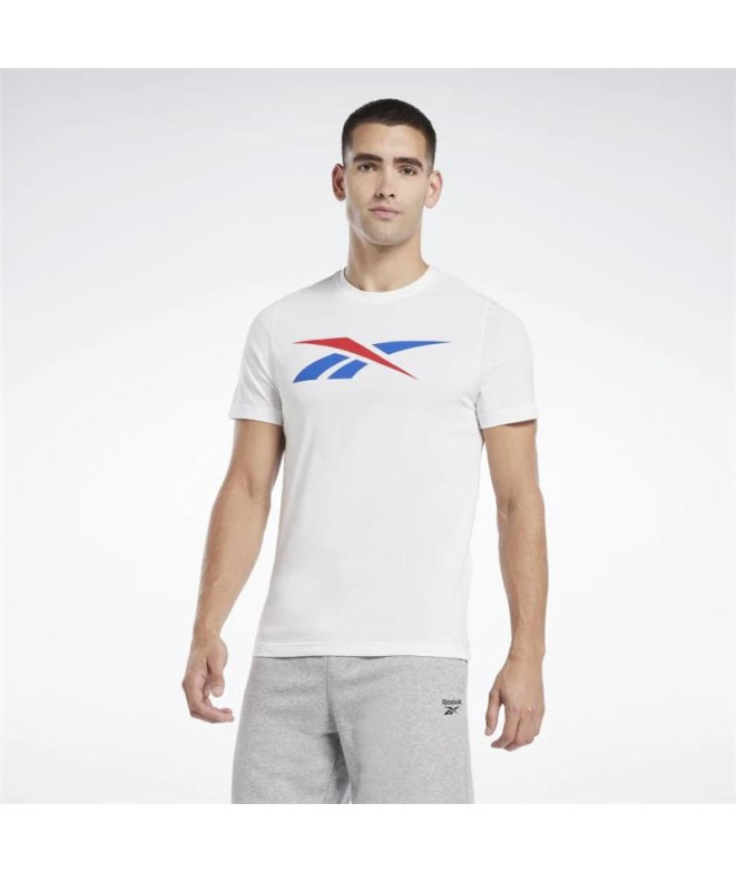 Camiseta Reebok Homem Série gráfica Vetor Branco