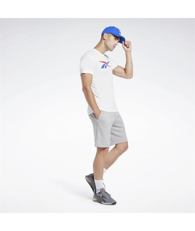 Camiseta Reebok Homem Série gráfica Vetor Branco