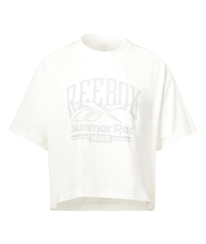 Camiseta Reebok Logótipo gráfico Mulher Branco