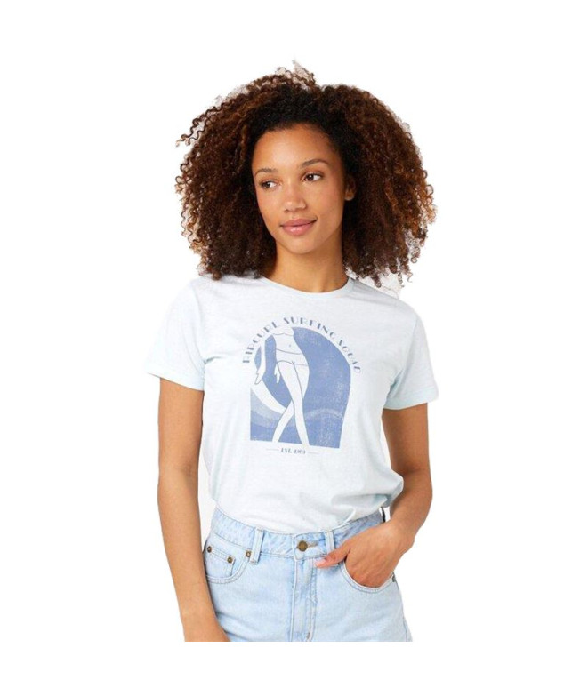 T-shirt Rip Curl Re-Entry Crew Neck Branco para mulher