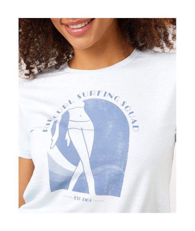 T-shirt Rip Curl Re-Entry Crew Neck Branco para...