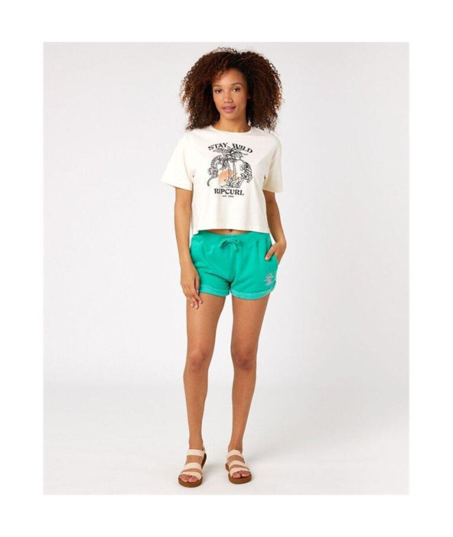T-shirt Rip Curl Stay Wild Women Branco