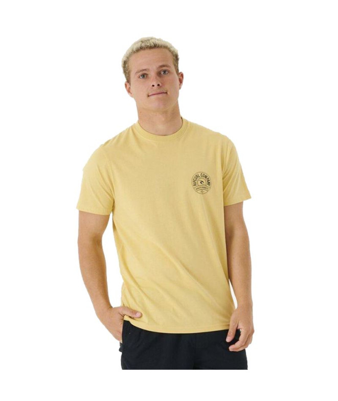 T-shirt Rip Curl Agrafeuse Homme Jaune