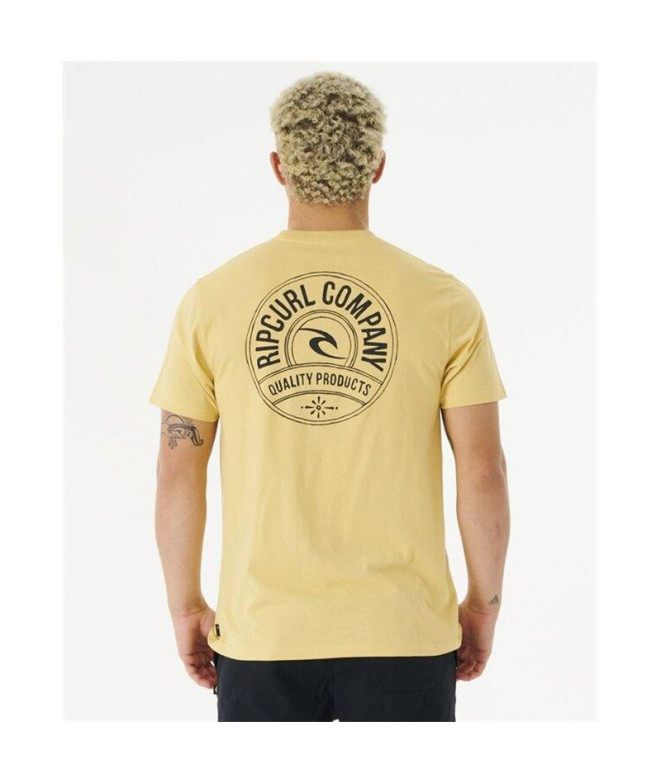 Camiseta Rip Curl Stapler Hombre Amarillo