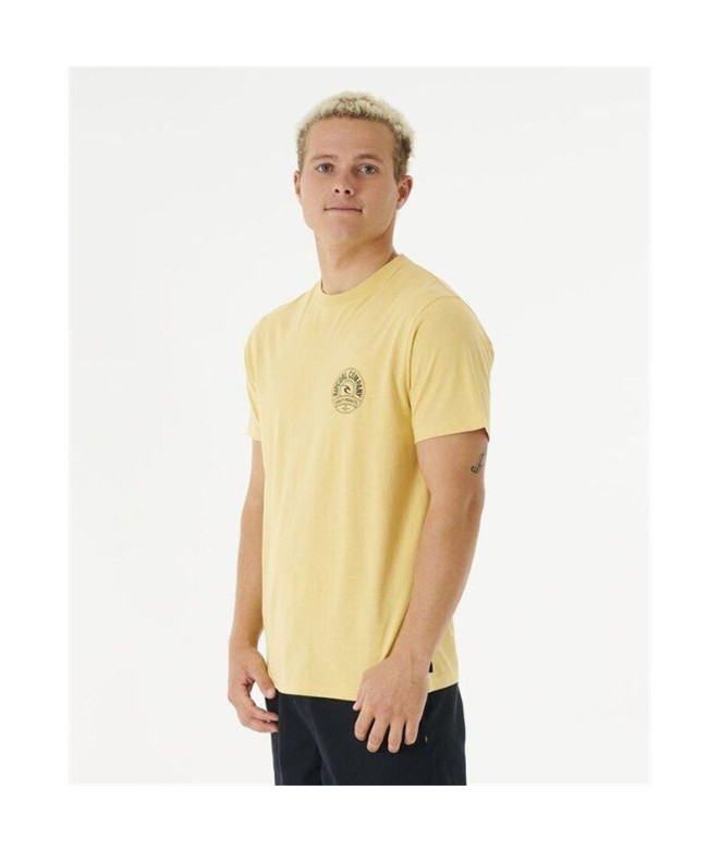 Camiseta Rip Curl Stapler Hombre Amarillo