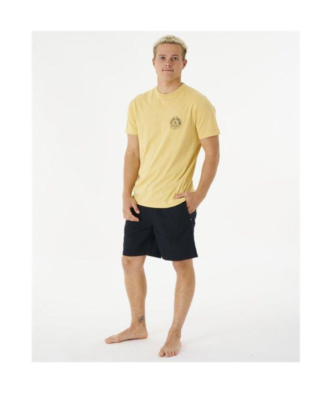 Camiseta Rip Curl Stapler Hombre Amarillo