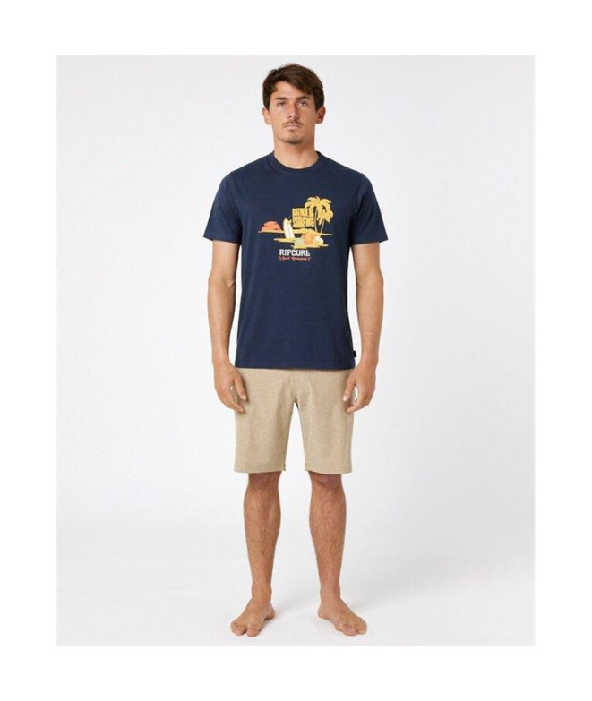 T-shirt Rip Curl Homem emoldurado Azul