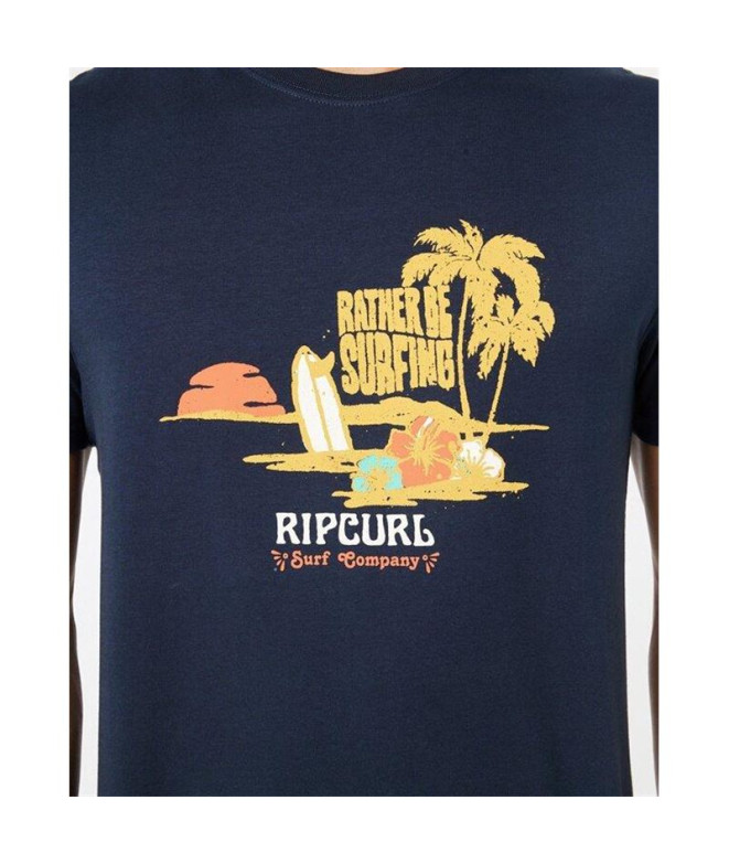 T-shirt Rip Curl Homem emoldurado Azul