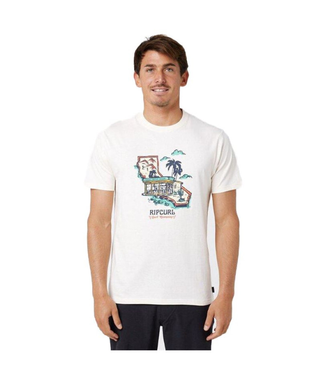 T-shirt Rip Curl Encadré Homme Blanc