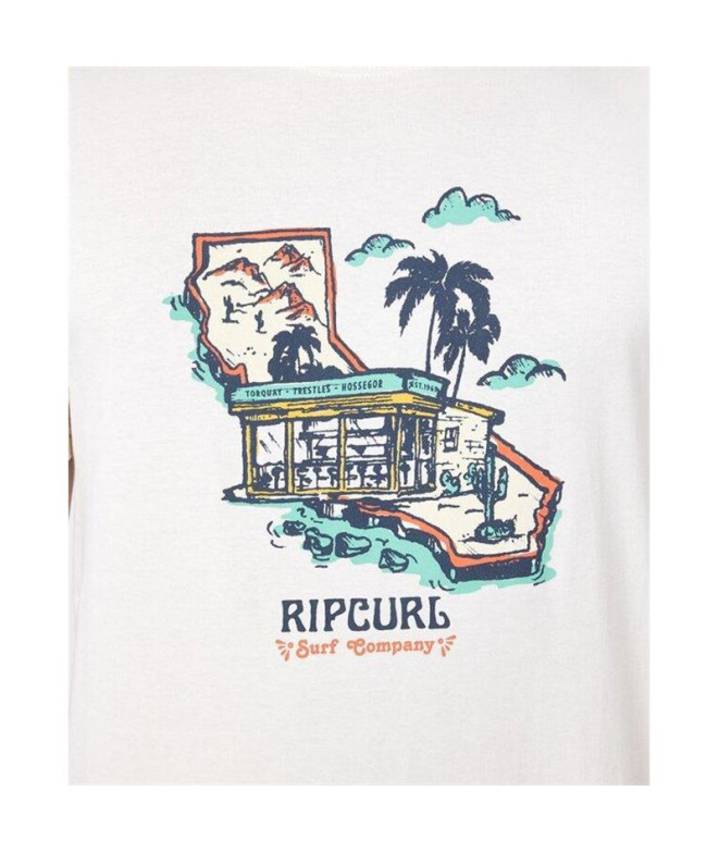 T-shirt Rip Curl Homem emoldurado Branco