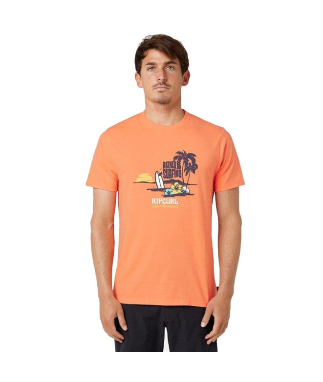 T-shirt Rip Curl Encadré Homme Orange