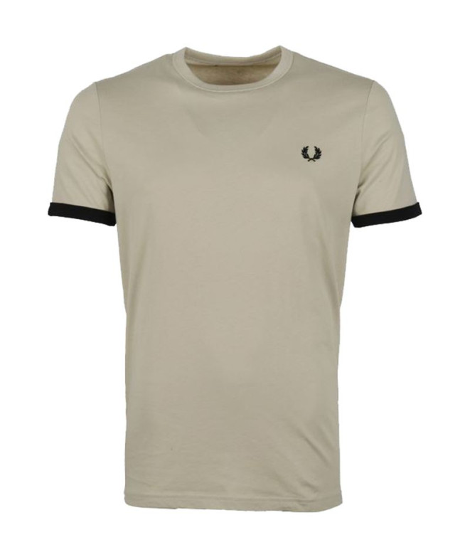 Camiseta Fred Perry Ringer beige Hombre