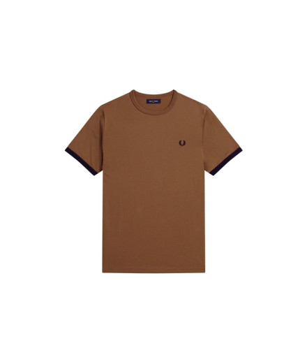 Fred Perry Ringer T-shirt castanha Homem Fred Perry Ringer T-shirt castanha Homem