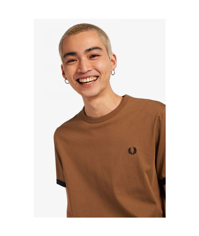 Fred Perry Ringer T-shirt castanha Homem