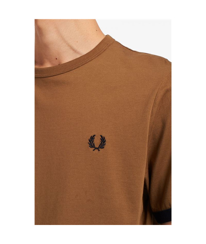Fred Perry Ringer T-shirt castanha Homem