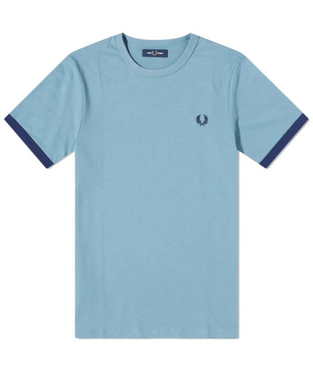 Camiseta Fred Perry Ringer azul Hombre