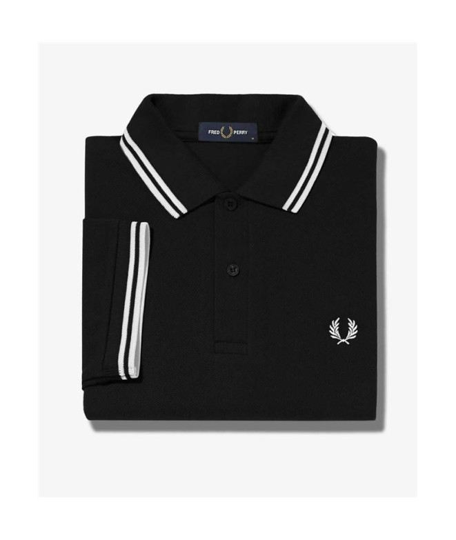 Polo Fred Perry Twin Tipped noir Hommes