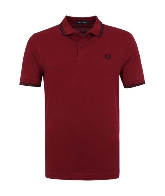 Polo Fred Perry Twin Tipped vino tinto Hombre
