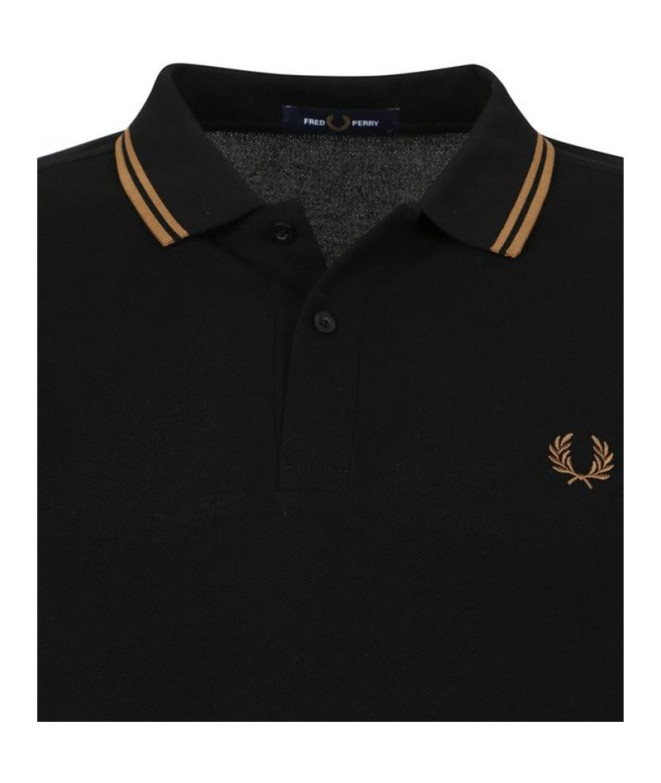 Polo Fred Perry Twin Tipped noir/or Hommes