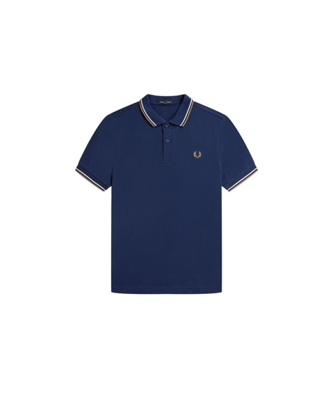 Pólo Fred Perry Twin Tipped azul Camisa pólo para homem