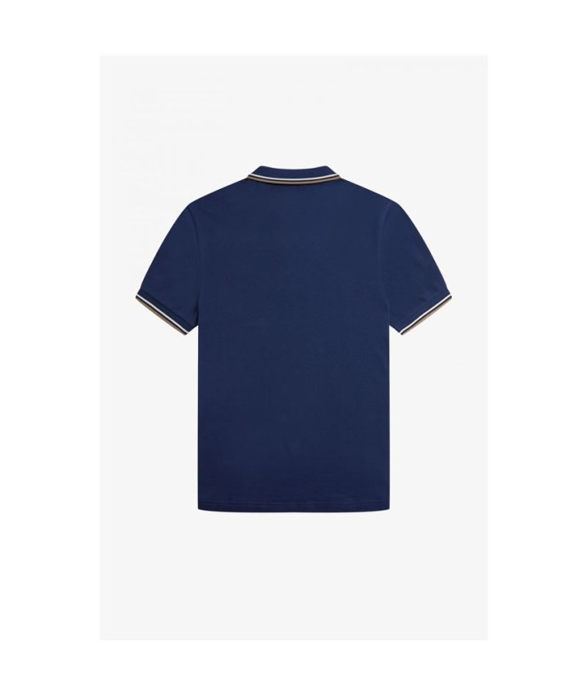 Polo bleu Fred Perry Twin Tipped Hommes