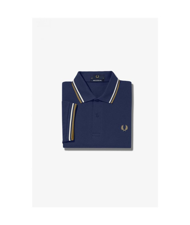 Polo bleu Fred Perry Twin Tipped Hommes