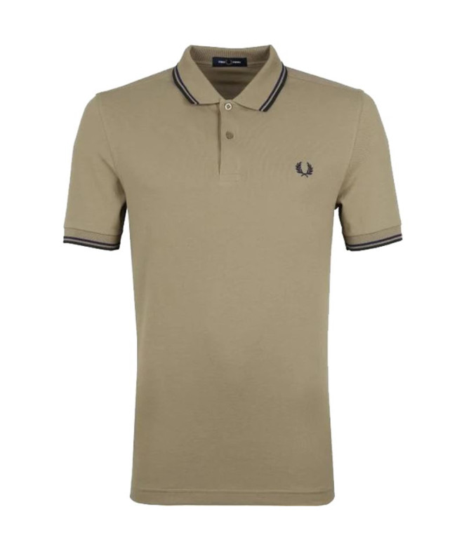 Polo Fred Perry Twin Tipped marrón Hombre