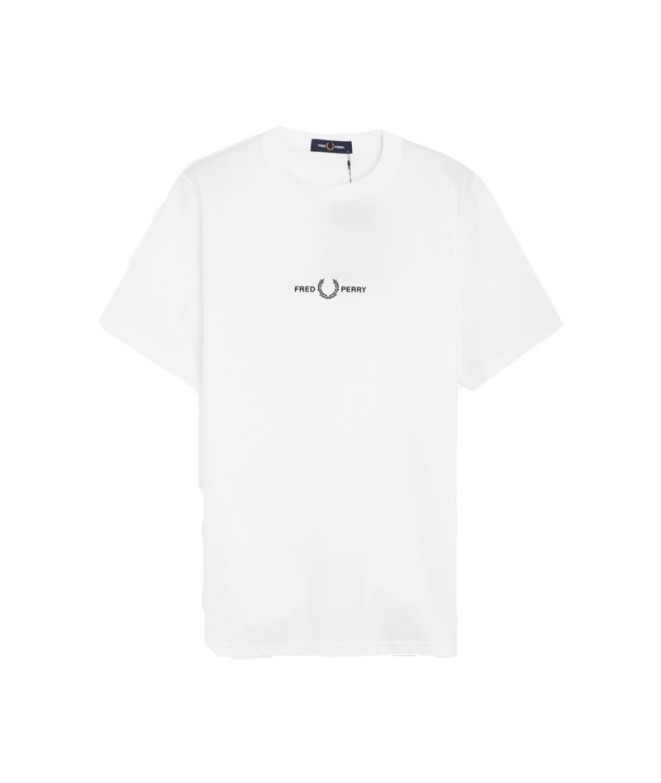 Camiseta Fred Perry Embroidered blanco Hombre