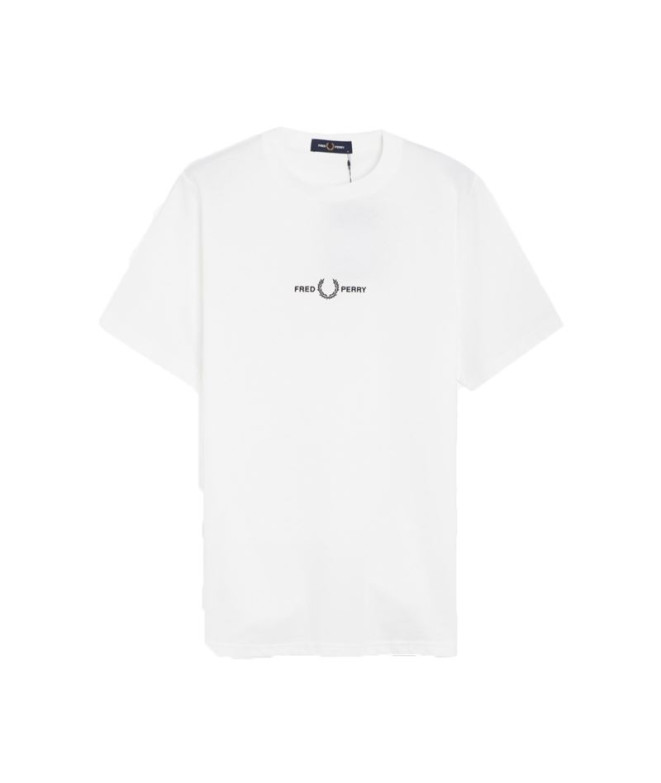 Fred Perry T-shirt bordada branca Homem