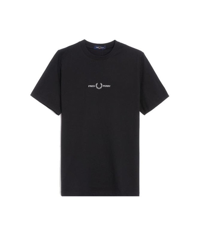 Camiseta Fred Perry Embroidered negro Hombre