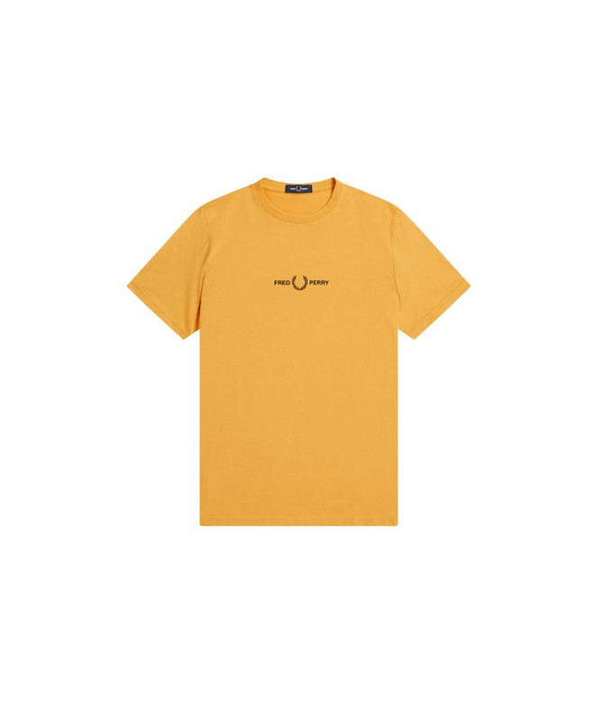 T-Shirt Fred Perry bordada amarela para homem