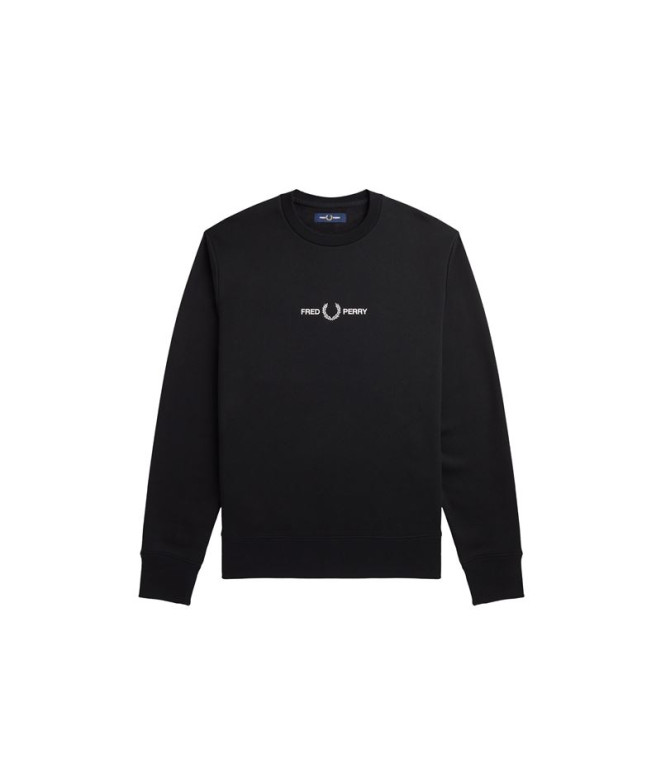 Fred Perry Sweatshirt brodé noir Homme