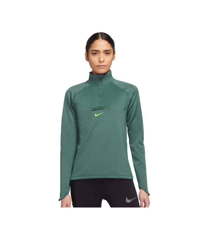 Sudadera de running Nike Dri-FIT Element verde mujer