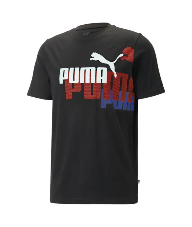 Camiseta Puma Essentials+ Logo Power Hombre Negro