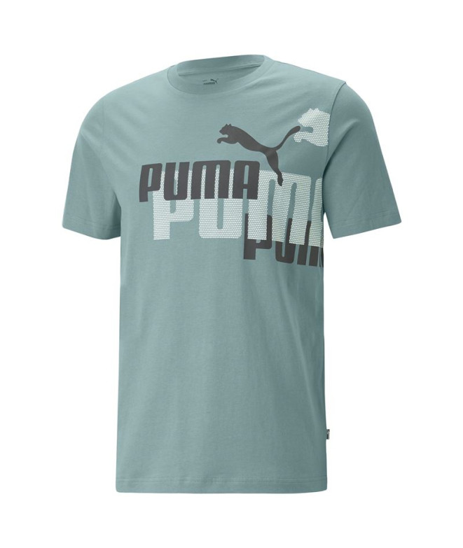 Camiseta Puma Essentials+ Logo Power Hombre Azul