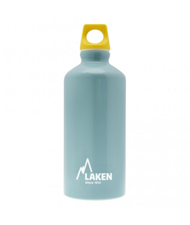 Botella Aluminio Futura 0,6 L.-tapón amarillo -azul claro