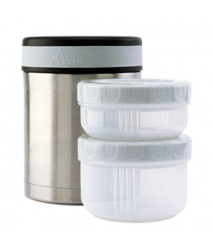 Thermos acier inoxydable 1 L. / 2 récipients étanches +...